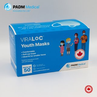 VIRALOC Youth Pediatric Procedural Face Mask Level 3 with Soft Loops
